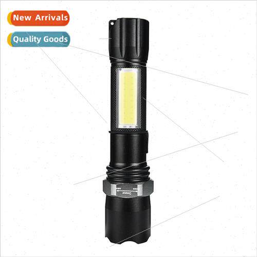 outdoor tactical multi-function zoom LED flashlight COB side
