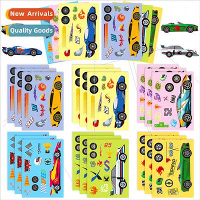 6/pack racing assembly puzzle diy childrens puzzles toy stic