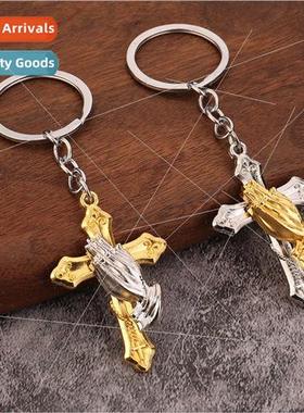Jewelry retro  praying hands zinc alloy personalized keychai