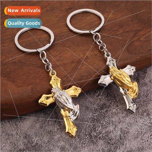 Jewelry retro  praying hands zinc alloy personalized keychai