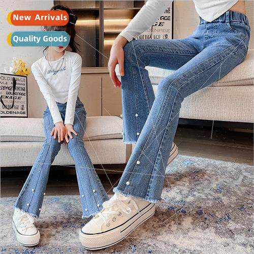 Girls flared pants padded fashionable fashionable casual big