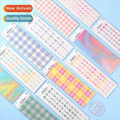 Korea ins  laser glitter numbers goo card stickers handbook