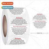 stickers warn white and black happy inches 1.5 roll 500pcs