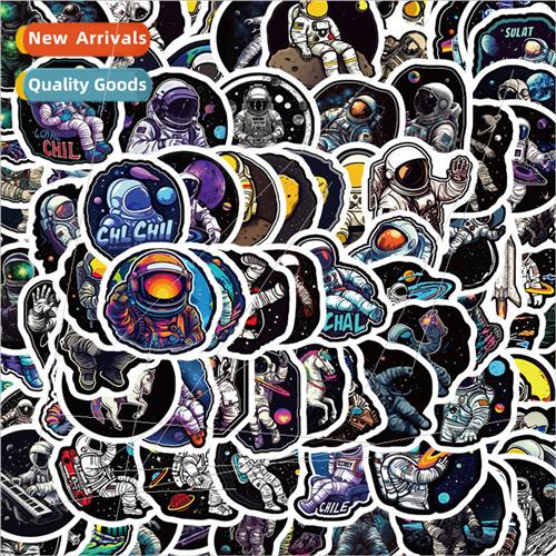 100 cartoon space astronaut graffiti stickers decorative lug