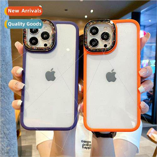 适用 iPhone15ProMax colorful glazed beads lens frame phone c
