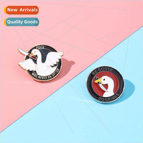 Cartoon animation game  Trickster goose oil drop metal brooc