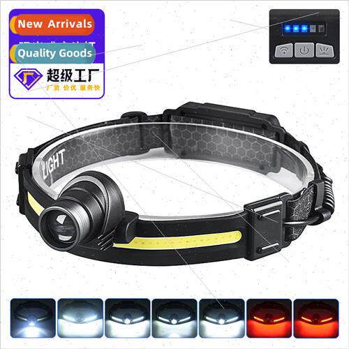 New strong light headlamp Type-C rechargeable outdoor zoom n