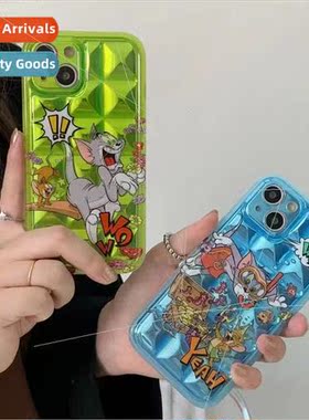 Creative cartoon mouse and 14ProMax inside brick pattern iPh