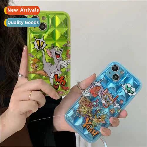 Creative cartoon mouse and 14ProMax inside brick pattern iPh
