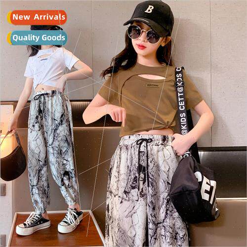 Girls summer suit childrens fashionable summer fashion short