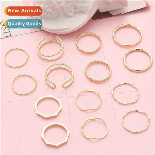 Preservation of color 14K copper gold-plated  flower wave ri