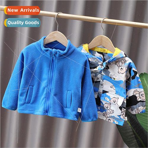 2023 boys baby rushing jacket 2 in 1 winter paragraph padded
