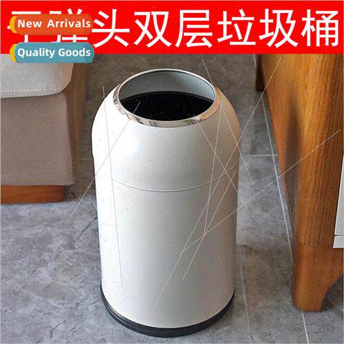 Round Bullet Trash Can Iron Baking Paint Port Style  Throw T