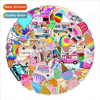 50 Ice Cream Graffiti Stickers Car Trunk Balance Car Decorat