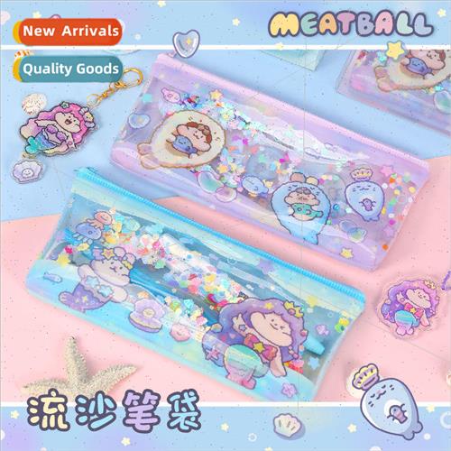 MeatBall Mermaid Quicksand Pen Pouch MeatBall Cute ery Organ