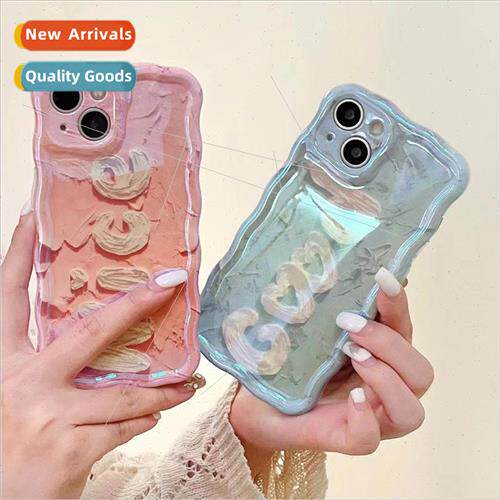 Blue light oil painting letters  适用 iPhone 12PM phone case