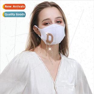 Fashionista white color diamond letters drill paste mask per