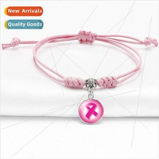 Knot Bracelet Breast Velvet Awareness Diamond Cancer Strap