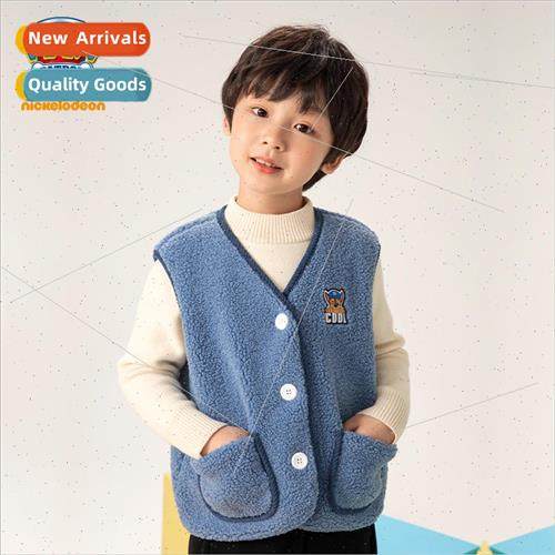 Woof team childrens fleece vest loose casual simple and gene