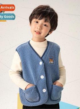 Woof team childrens fleece vest loose casual simple and gene