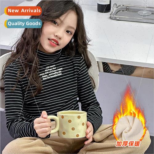 Girls high neck long sleeve padded bottoming shirt 2023 wint