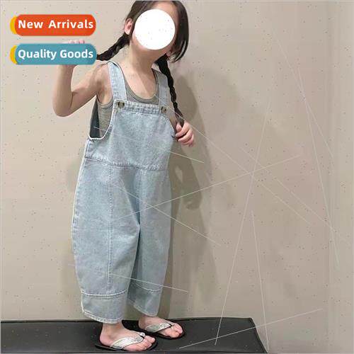 Korean  of the childrens childrens denim backpack pants 2022