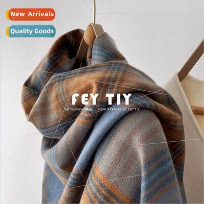 Walking Blanket ~ Korea designer  plaid scarf female winter