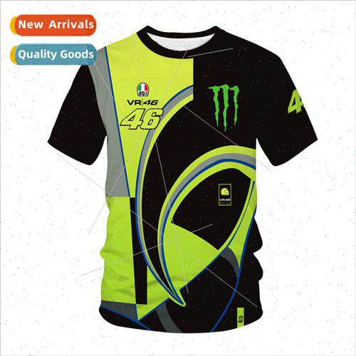 VR46 short T-shirt motocross motorcycle biker 3D printed men