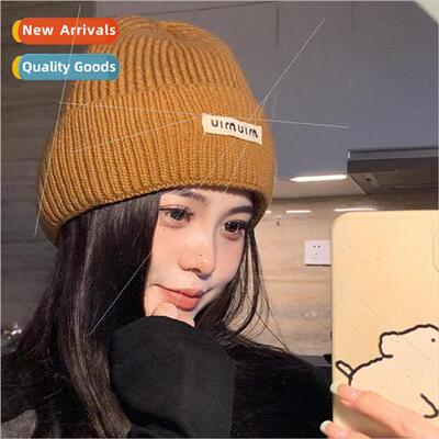 Hat Womens Autumn and Winter Warm Versatile Woolen Hat Solid