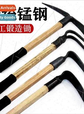 Handmade old-fashioned hoe rake agricultural planting vegeta