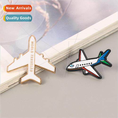 3D airplane brooch Creative space fighter alloy model badge