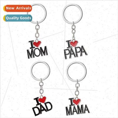 I love dad PAPA mom MOM letters keychain mother fathers day
