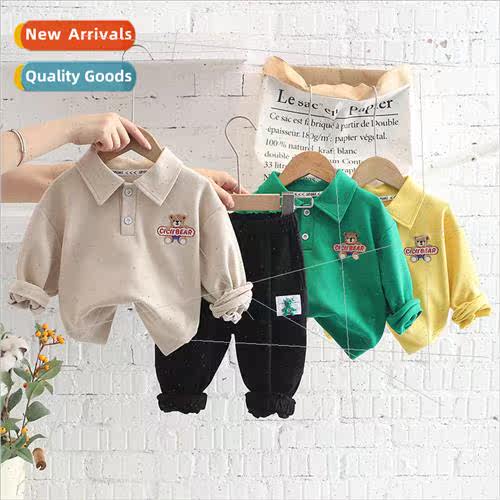 Korean boys fall and winter suit 2023 new baby padded and th