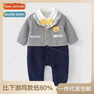 Baby onesie 2023 fall new newborn crawling clothes thickened