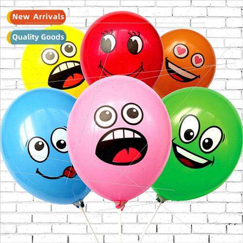 12-inch latex balloon cartoon pattern smiley expression prin