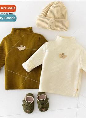 Baby sweater Autumn/Winter half turtleneck baby top Children