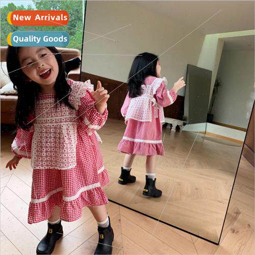 2020 new fall Korean girls dress little girl lace vest + dre