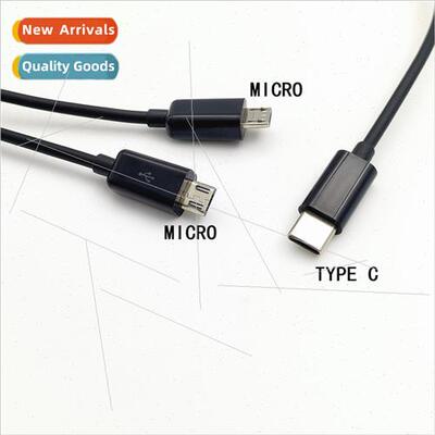 1 meter TYPE C to 2 MICRO charging cable Charge 2 MICRO andr