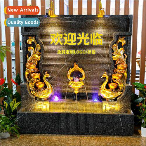 Large water curtain wall   running water fountain fish tank