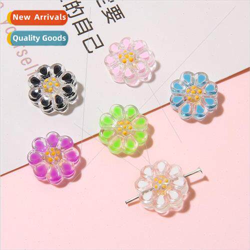 Cute hand-painted glaze transparent oil drop flower beads ha