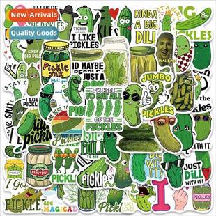 Cartoon Stickers ggage Cell Pickle Laptop Green