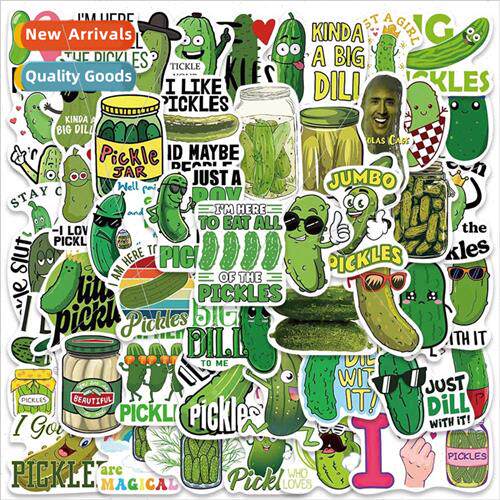 50 Green Pickle Cartoon Pickle Stickers ggage Laptop Cell Ph