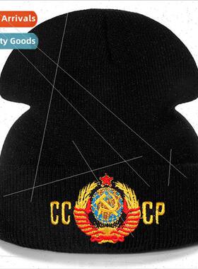 USSR Russia State Emblem CCCP Letter Woolen Hat Embroidered