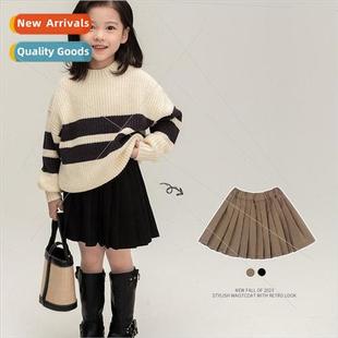 line skirt Childrens girls versatile pleated wear