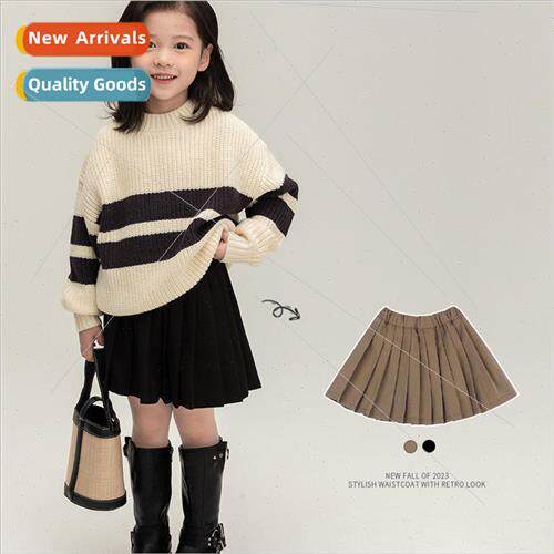 Childrens wear versatile A-line skirt pleated skirt girls in