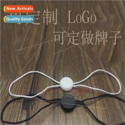 Double inserted rectangular round plastic logo hanging rope