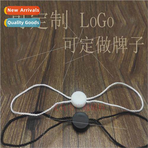 Double inserted rectangular round plastic logo hanging rope