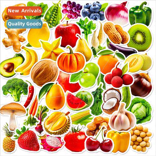50 pcs of fruit and vegetable stickers childrens educational