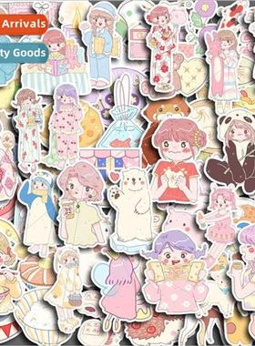 night overture 80 pieces cute girl cartoon handbook stickers