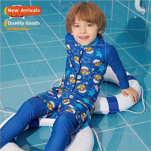 Boys Split Swimsuit Childrens Long Sleeve Long Pants Swimsui